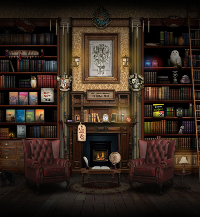 Údajný návrh vzhľadu stránky www.pottermore.com
