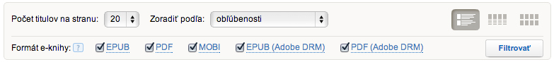 Filter formátov e-kníh